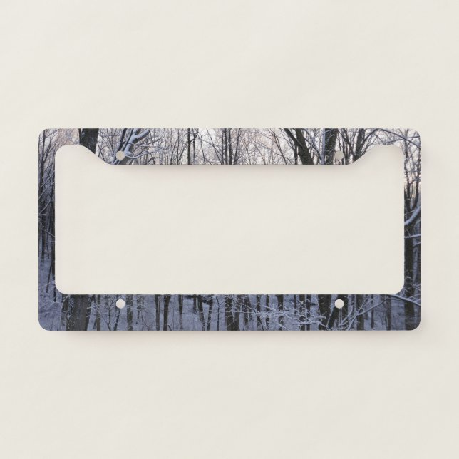 Forest of Snowy Trees License Plate Frame (Front)