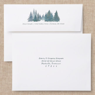 Forest of Trees Wedding Back Addressed Envelopes