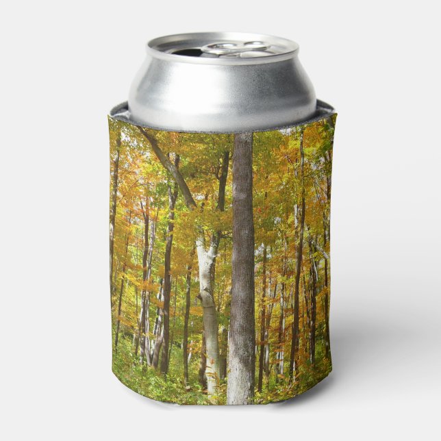 Forest of Yellow Leaves Autumn Landscape Can Cooler (Can Front)