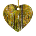 Forest of Yellow Leaves Autumn Landscape Ceramic Ornament