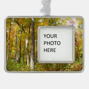 Forest of Yellow Leaves Autumn Landscape Christmas Ornament