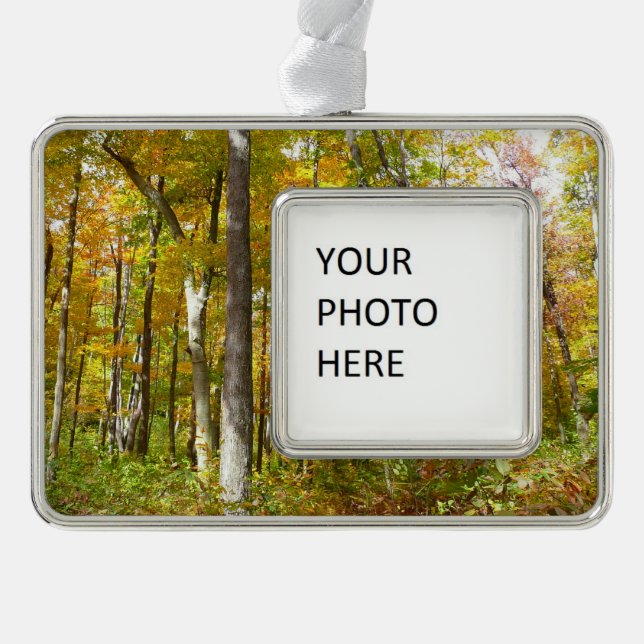 Forest of Yellow Leaves Autumn Landscape Christmas Ornament (Front)