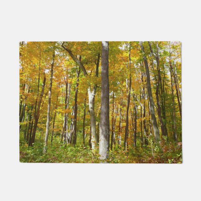 Forest of Yellow Leaves Autumn Landscape Doormat (Front)