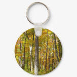 Forest of Yellow Leaves Autumn Landscape Keychain
