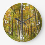 Forest of Yellow Leaves Autumn Landscape Large Clock