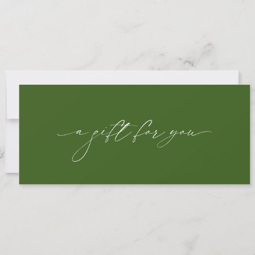 Forest Olive Green Elegant Modern Gift Certificate