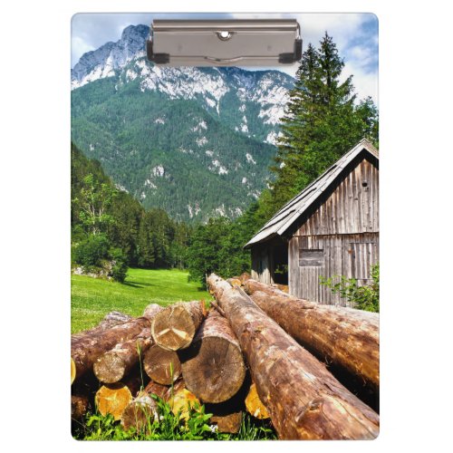 Forest on Mountainside Lumberjack Camp Clipboard