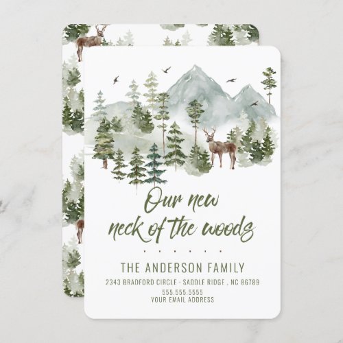 Forest Our New Neck of the Woods Moving Invitation