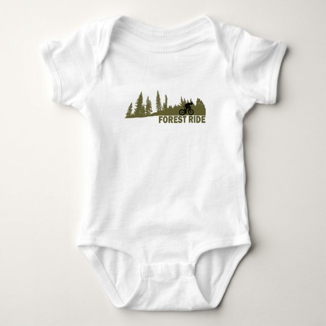 Forest outdoors ride mountan biking baby bodysuit (Front)