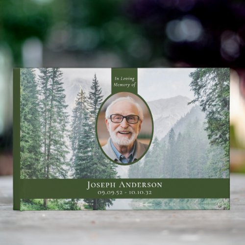 Forest Oval In Loving Memory  Funeral Condolence Guest Book
