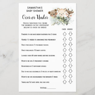 Forest Over or under baby shower bilingual card Flyer