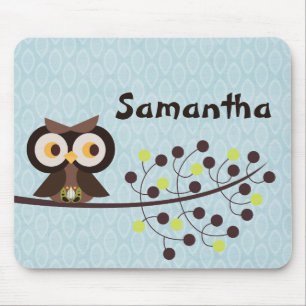 Forest Owl Woodland Hoot Personalized Mousepad