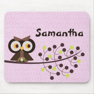 Forest Owl Woodland Hoot Personalized Mousepad