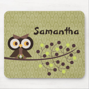 Forest Owl Woodland Hoot Personalized Mousepad