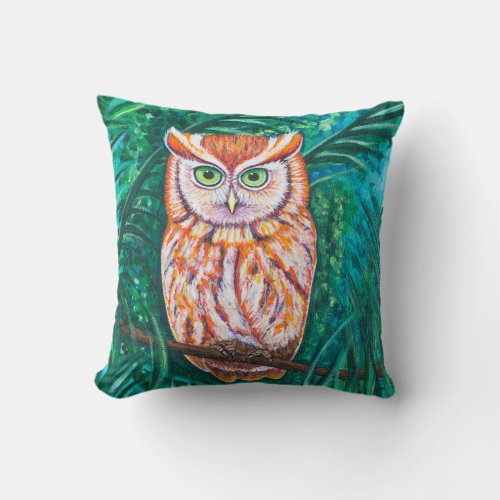 Forest Owls Throw Pillow