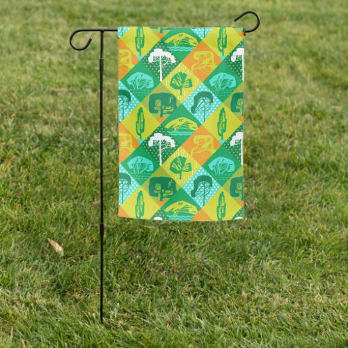 Forest patchwork garden flag