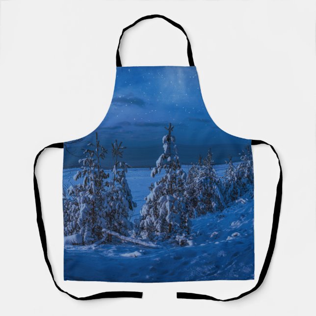 Forest path at winter night apron (Front)