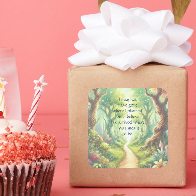 Forest Path & Quote Square Sticker (Party)
