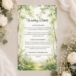 Forest Path Wedding Enclosure Card