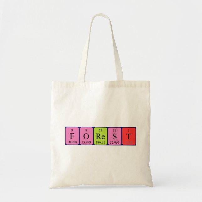 Forest periodic table name tote bag (Front)