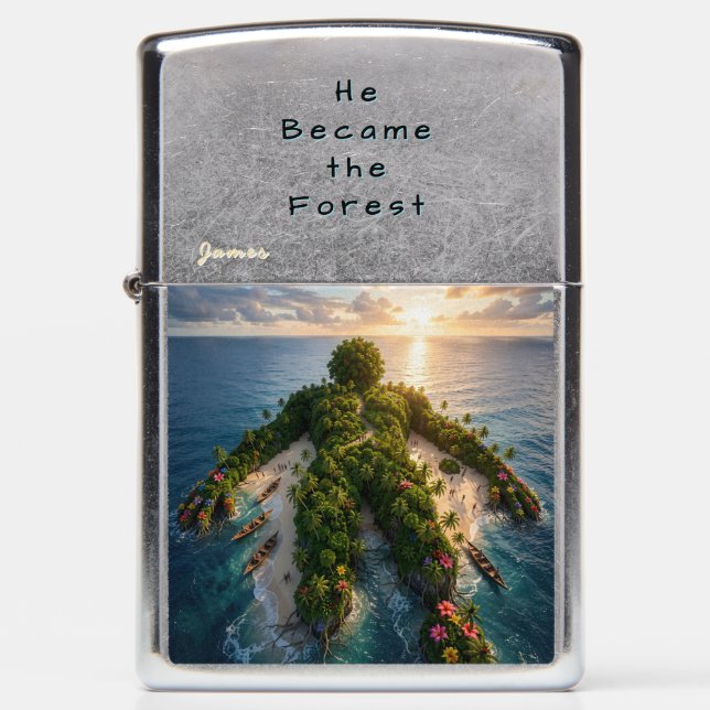 Forest Personalized (w/ Name or Initial) Zippo Lighter (Front)