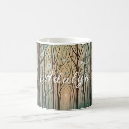 Forest Phantoms Floating Lights in the Night Wood Coffee Mug