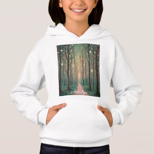 Forest Phantoms Floating Lights in the Night Wood Hoodie
