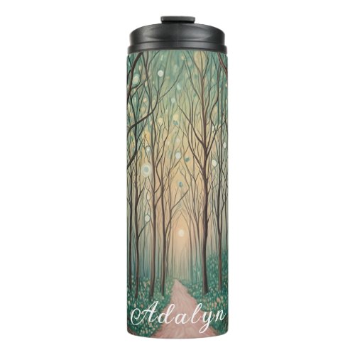 Forest Phantoms Floating Lights in the Night Wood Thermal Tumbler