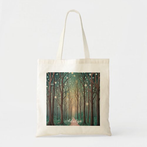 Forest Phantoms Floating Lights in the Night Wood Tote Bag