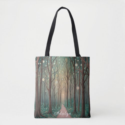 Forest Phantoms Floating Lights in the Night Wood Tote Bag