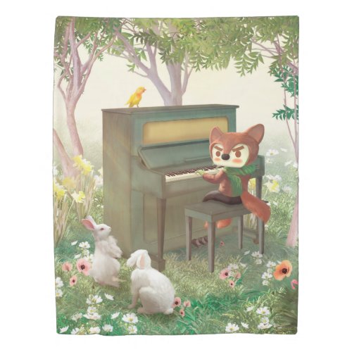 Forest Piano Concert Duvet Cover