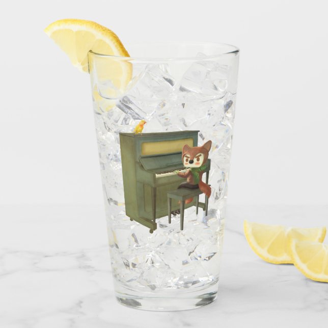 Forest Piano Concert: Iron T. Fox & Bunnies Art Glass (Front Ice)