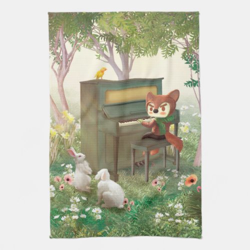 Forest Piano Concert Kitchen Towel