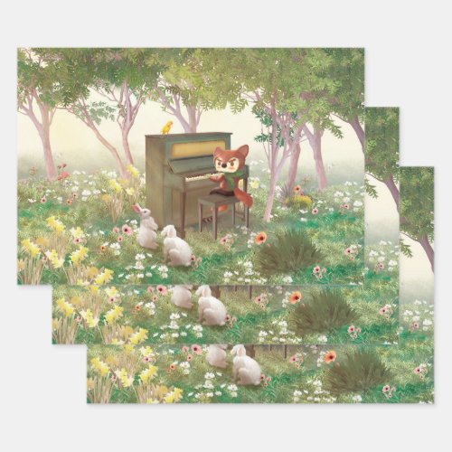 Forest Piano Concert Wrapping Paper Sheets