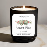 Forest Pine Christmas Candle Square Sticker<br><div class="desc">Capture the essence of a peaceful winter forest with this Forest Pine Christmas Candle Sticker. Adorned with delicate pine tree illustrations, this sticker brings a rustic, nature-inspired charm to candles, making it perfect for holiday gifting, seasonal decor, or party favors. Ideal for creating a cozy, woodsy feel in your home,...</div>