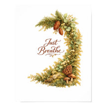 Forest Pine Cone Botanical Wall Poster