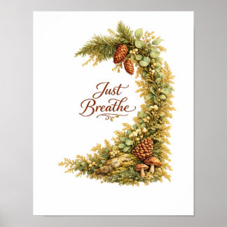 Forest Pine Cone Botanical Wall Poster