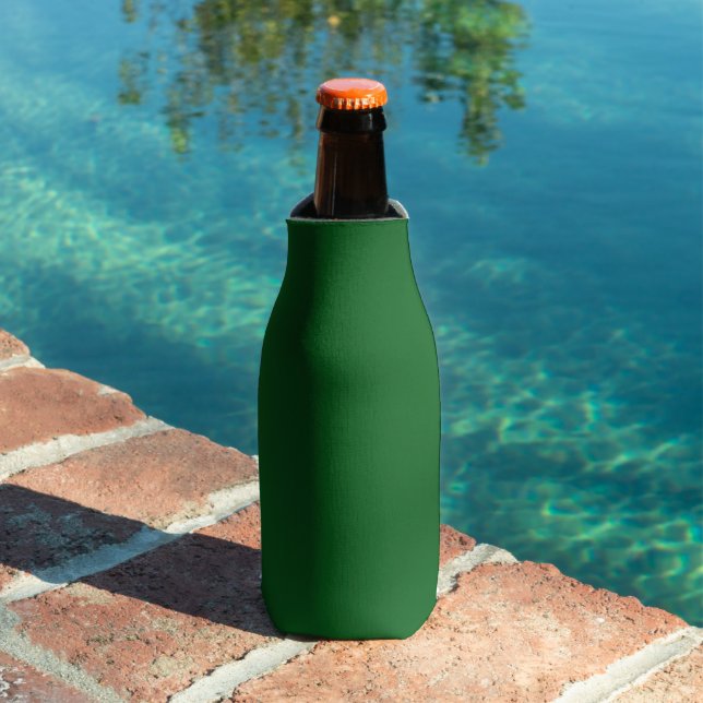 Forest Pine Green Solid Color Bottle Cooler (In Situ Pool)