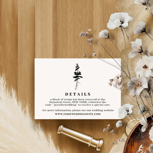Forest Pine Indie Rustic Simple Details Invitation (Creator Uploaded)