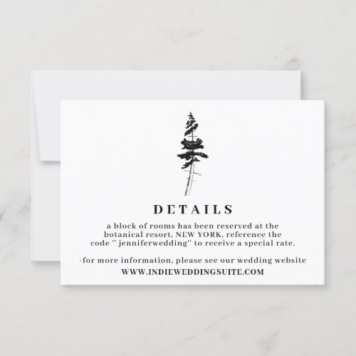 Forest Pine Indie Rustic Simple Details Invitation
