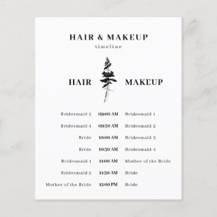 Forest Pine Tree Hair Makeup Time Plan Flyer
