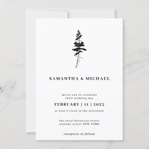 Forest Pine Tree Indie Rustic Invitation