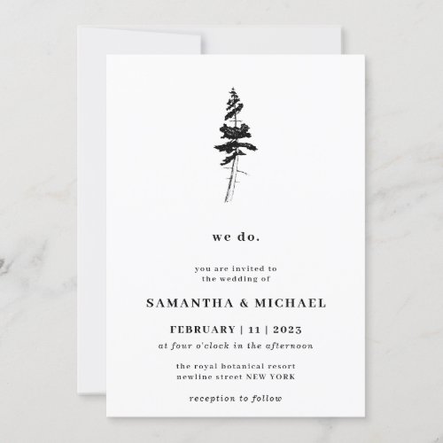 Forest Pine Tree Indie Rustic we do Invitation