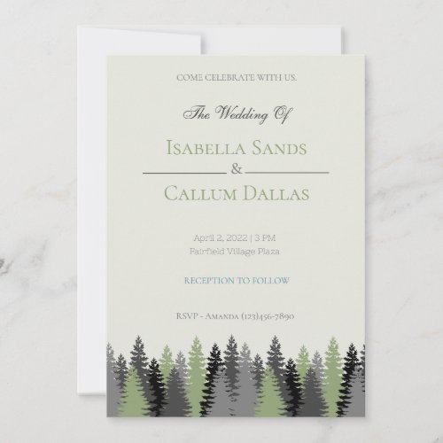 Forest Pine Tree Wedding Invitation