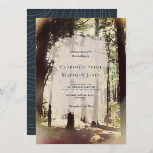 Forest Pine Tree Woodland Outdoor Wedding Invitation