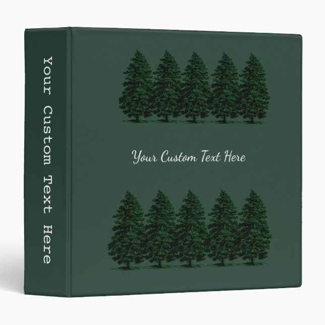 Forest Pine Trees 3 Ring Binder (Front/Spine)
