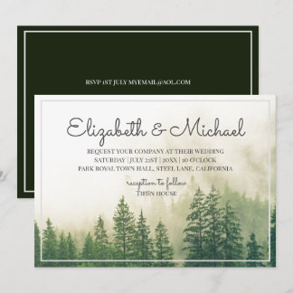 Forest Pine Trees Mountains Wedding Invitations