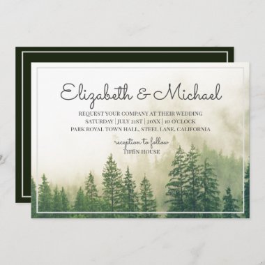 Forest Pine Trees Mountains Wedding Invitations