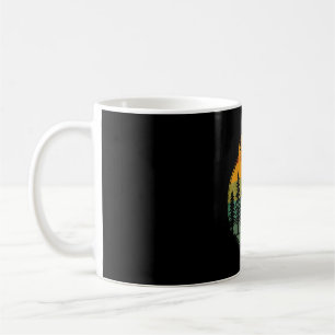 Forest pine trees nature retro hiking camping men coffee mug