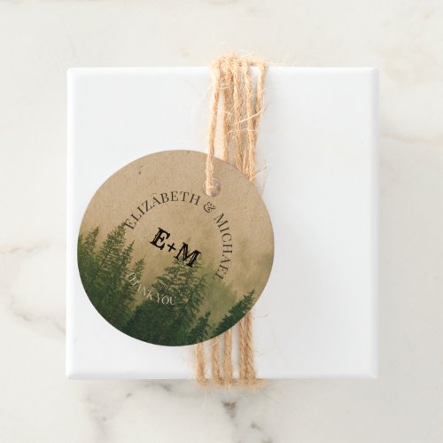 Forest Pine Trees Rustic Favor Packaging Tags